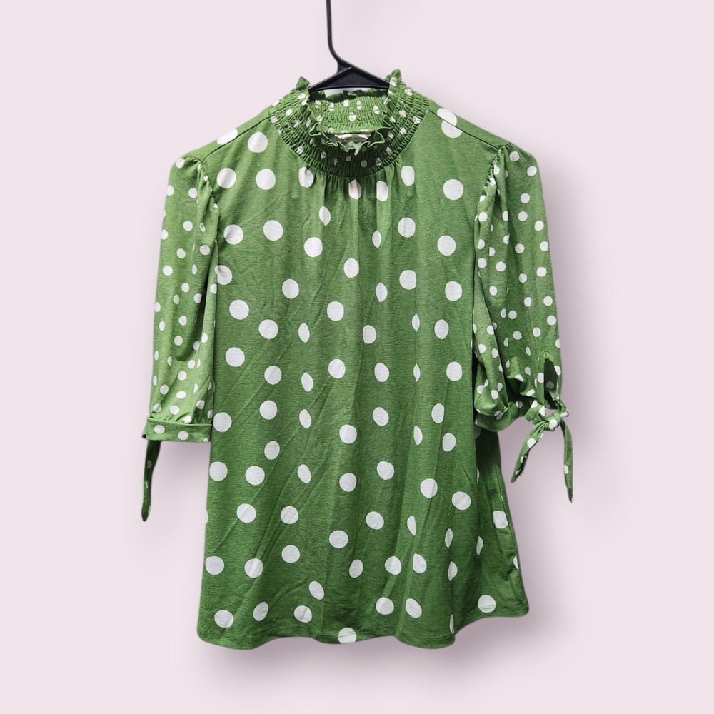 Cato Green Polka Dot Women's Top